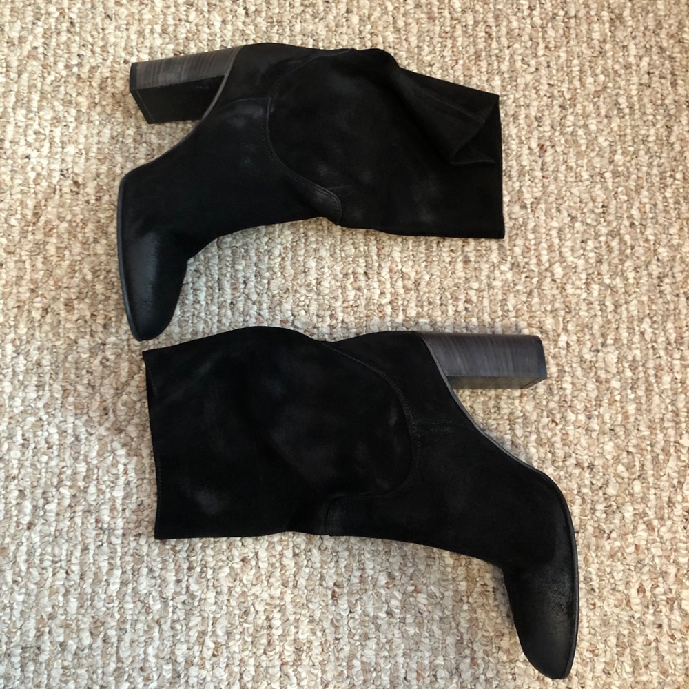 Free People Dakota Black Slouchy Suede Heel Boot - Picture 4 of 16